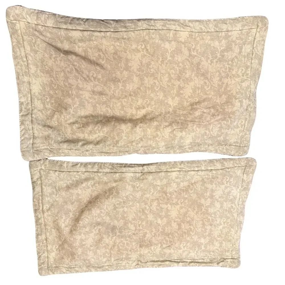 Croscill Home King Size Tapestry Burgundy Green Pillow Shams Bedding Rope Trim